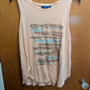 Apt. 9 Peach and Brown Tank Top